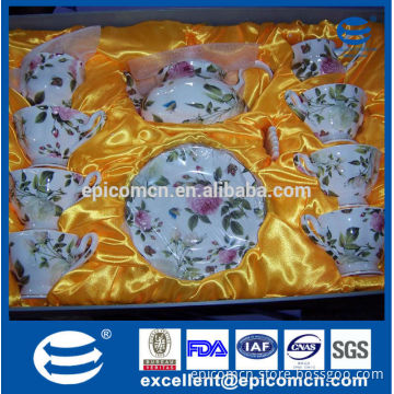 grace tea ware plates, hot selling cheap chinese new bone China tea set, tea pot with cover